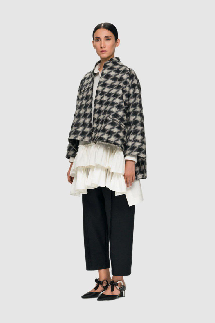 White pleated shirt