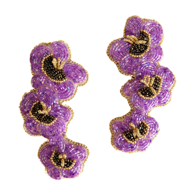 Violet Flower Earring