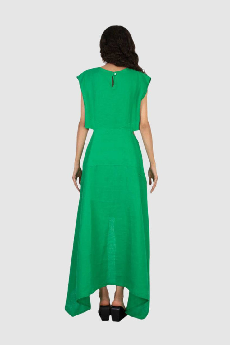 Green Axis Shift Dress