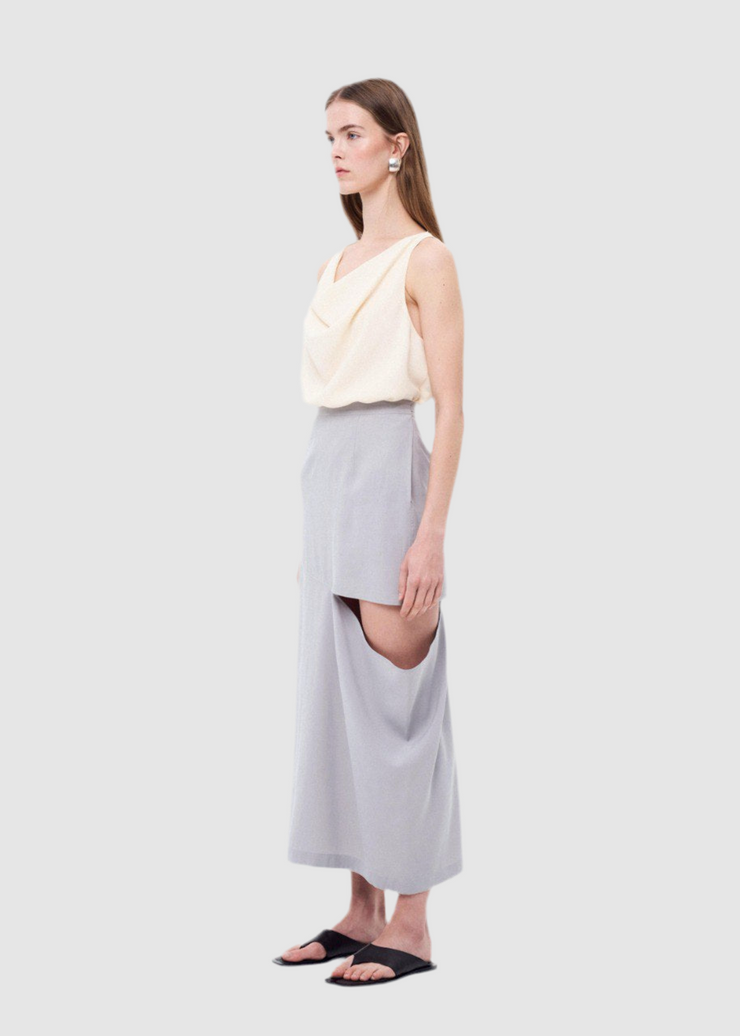 Grey Asymmetrical Skirt