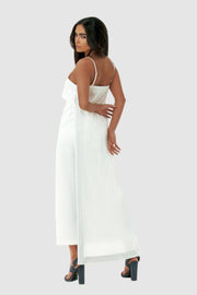 White Linen High Low Top