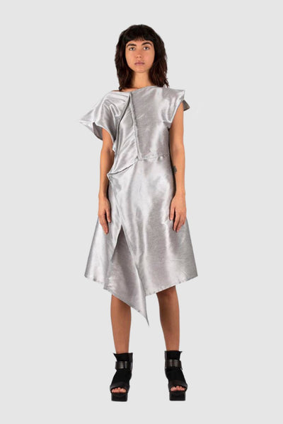 Silver Taffeta Dress