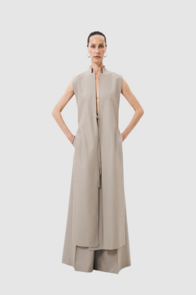 Ecru Elongated Vest
