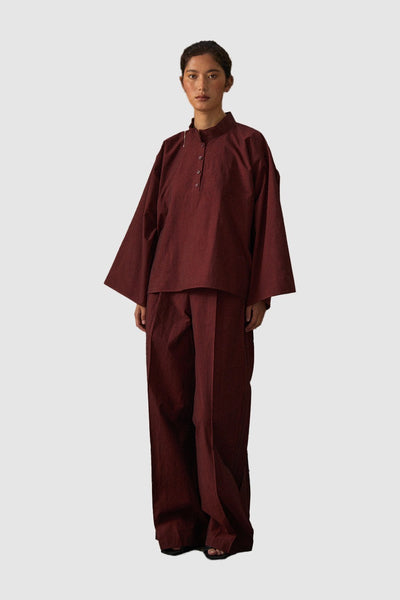 Scarlet YINGCHANG Buttoned Pleated Pants