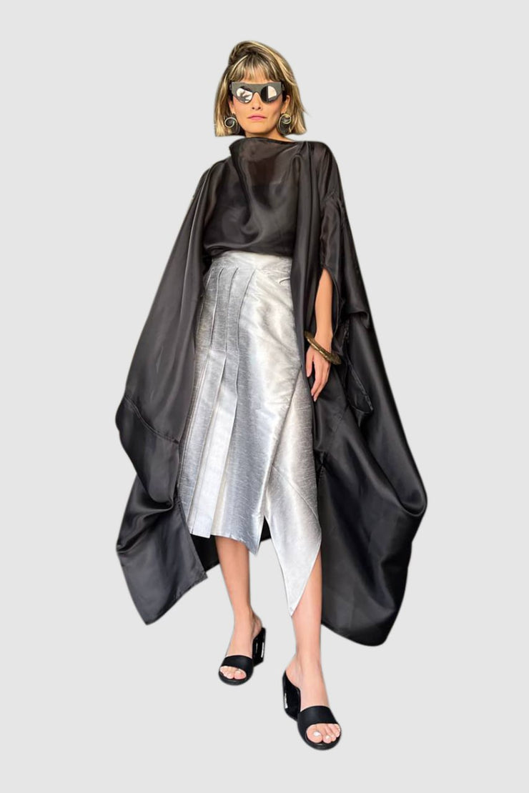 Silver Taffeta Skirt