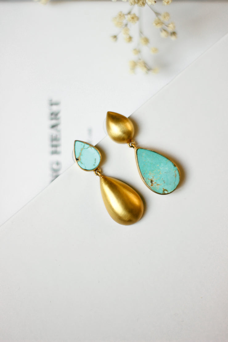 Drop Earrong with Turquoise