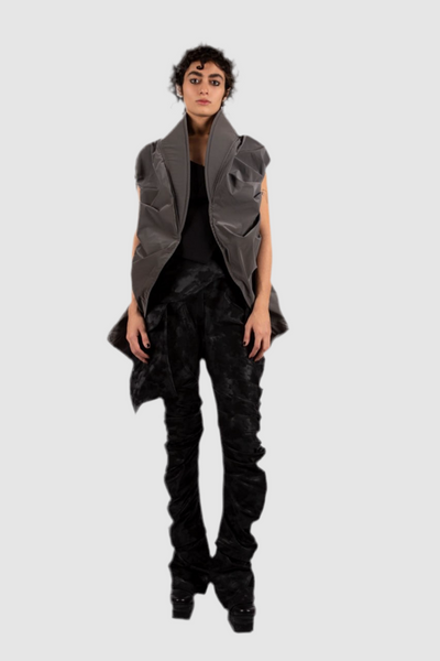Gray rainproof vest
