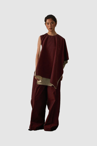 Scarlett CUO Asymmetric Doubled Contrast Top
