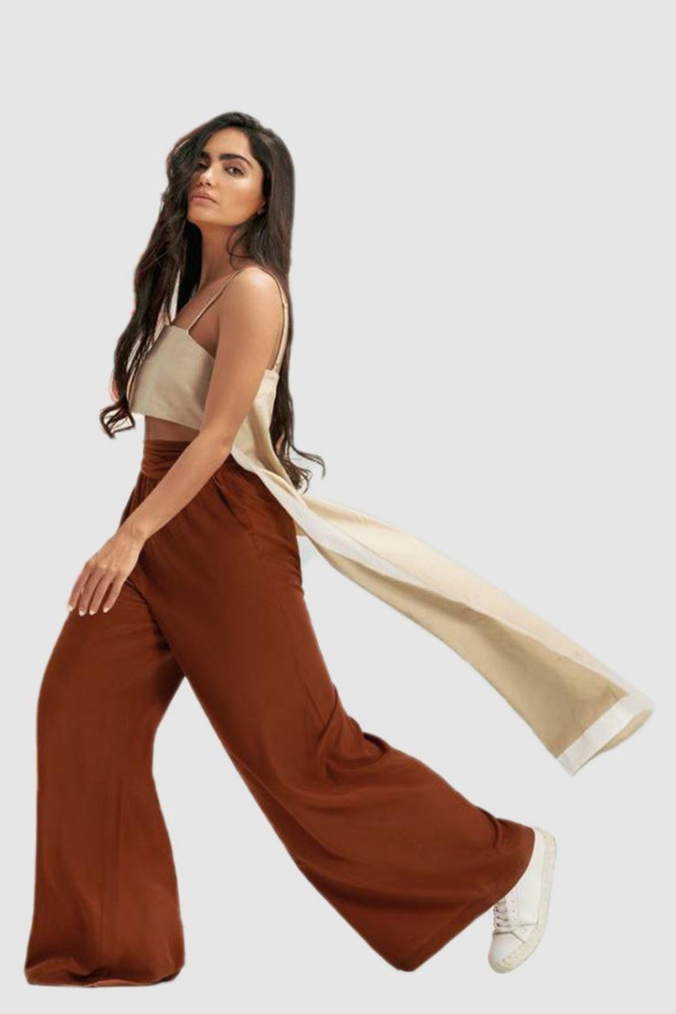 Beige Linen High Low Top