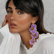 Violet Flower Earring