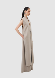 Ecru Elongated Vest