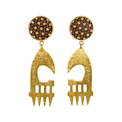Ax Head Gold Earrings
