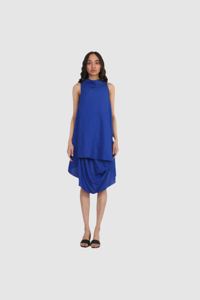 Blue Fluid Geometry Dress