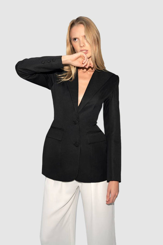 ISABELA TAILORED PADDED SHOULDER BLAZER