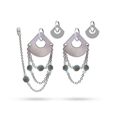 Helia Coral Silver Earrings