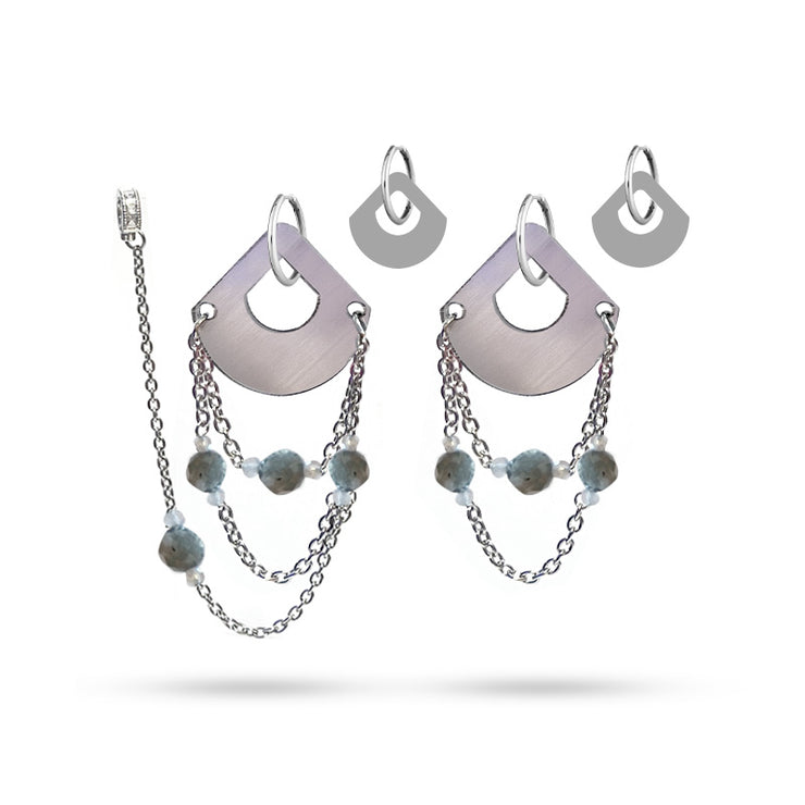 Helia Coral Silver Earrings