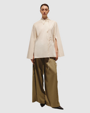Loose fitting shirt with draws string
