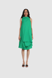 Green Fluid Geometry Dress