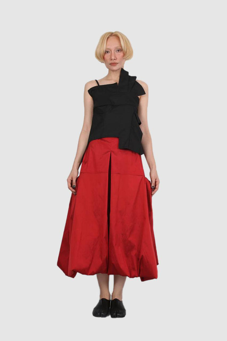 Red Taffeta Skirt