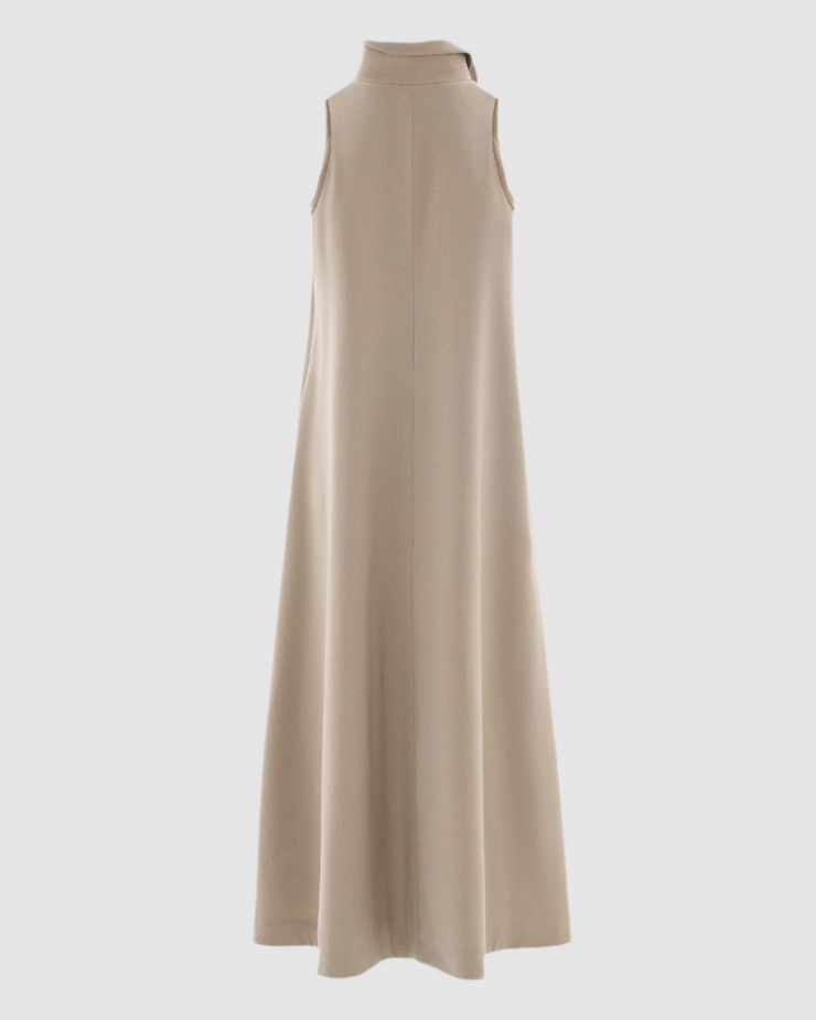 Grey Beige Elongated Vest
