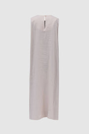 Beige Layered Linen Asymmetrical Top