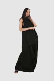 Black Fluid Geometry Dress