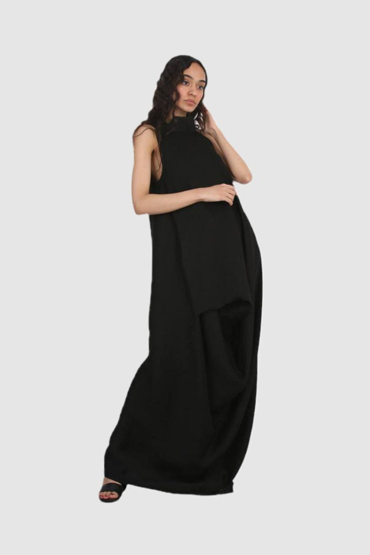 Black Fluid Geometry Dress