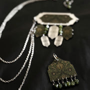 Green Vaqar Earring & Brooch