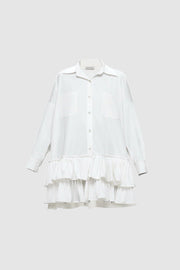 White pleated shirt