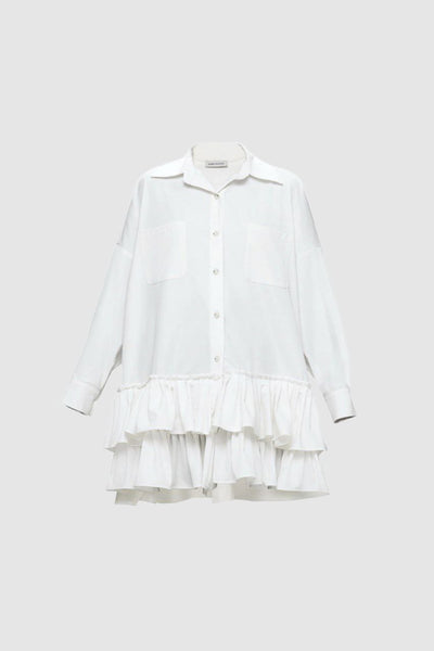 White pleated shirt