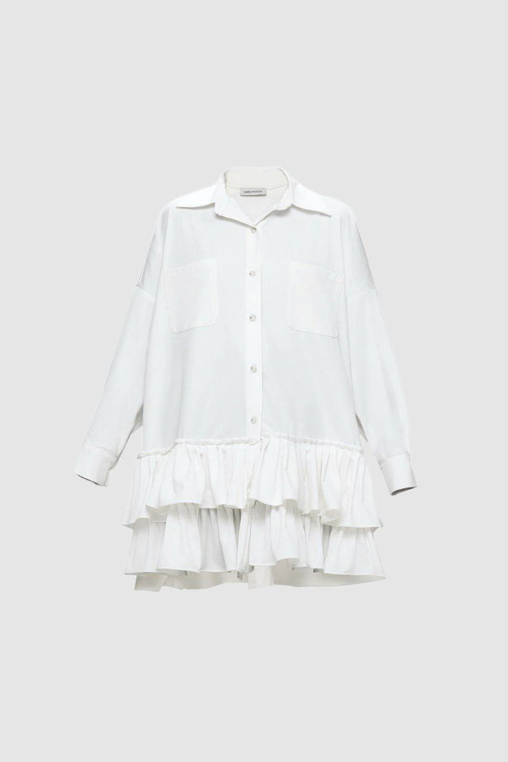 White pleated shirt