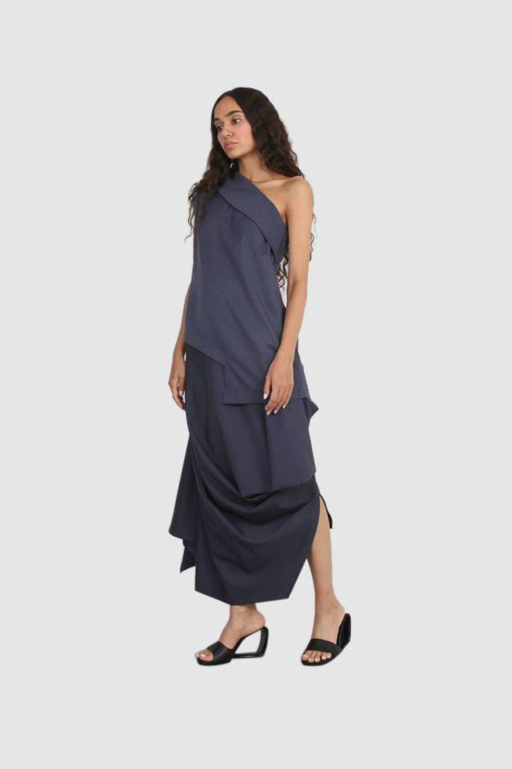 Navy gabardine skirt