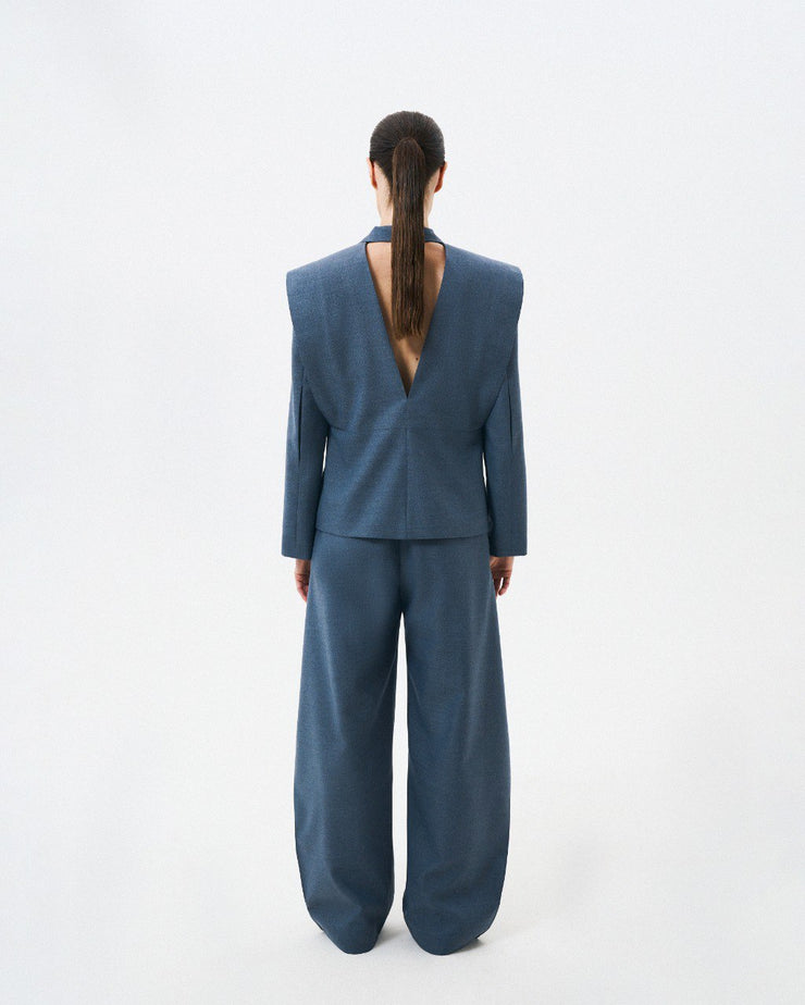 Blue Open-back Blazer