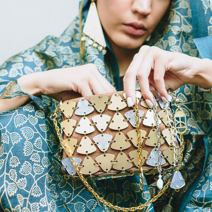 Vosha Gold Clutch