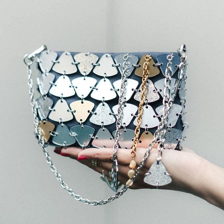 Vosha Silver Clutch