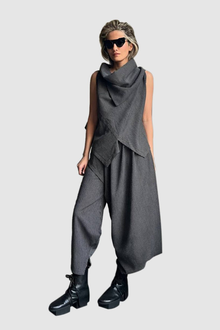 Asymmetrical Grey Trouser