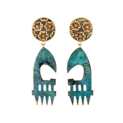 Ax Head Patina Earrings