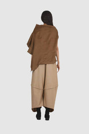 Beige Wool Horizon Harem Pants