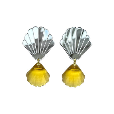 Shell Yellow Earrings