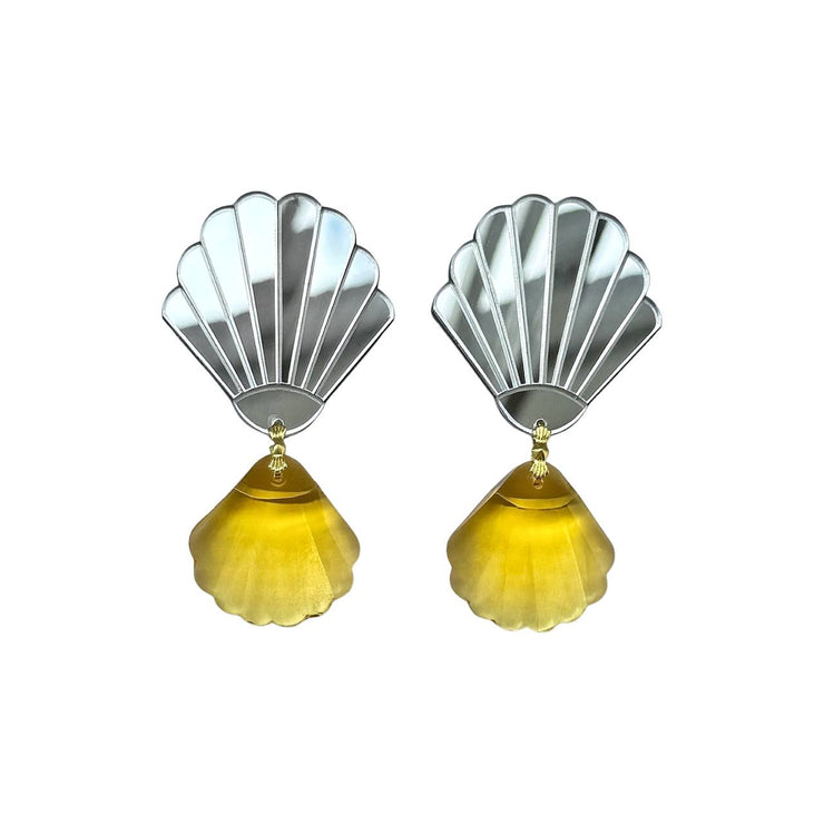 Shell Yellow Earrings