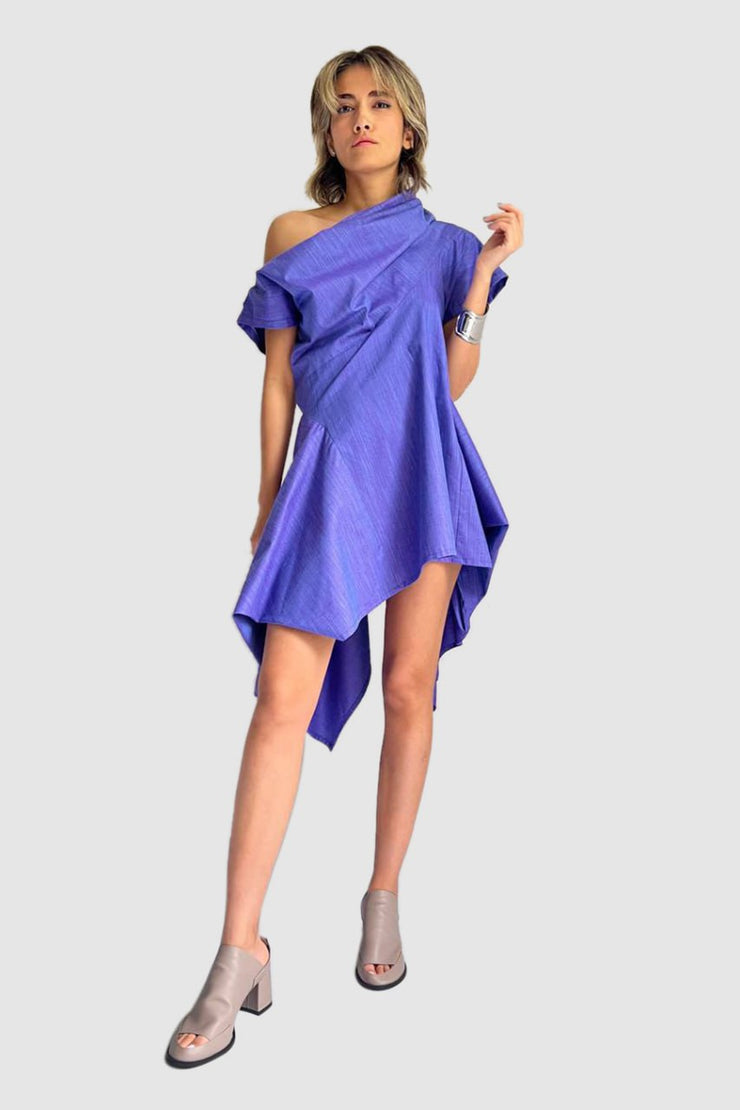 Purple Linen Silk Dress