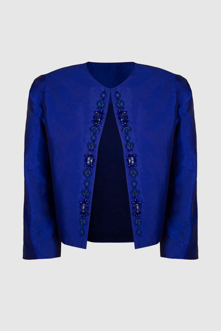 Persian Blue Sermeh Embroidery Blazer