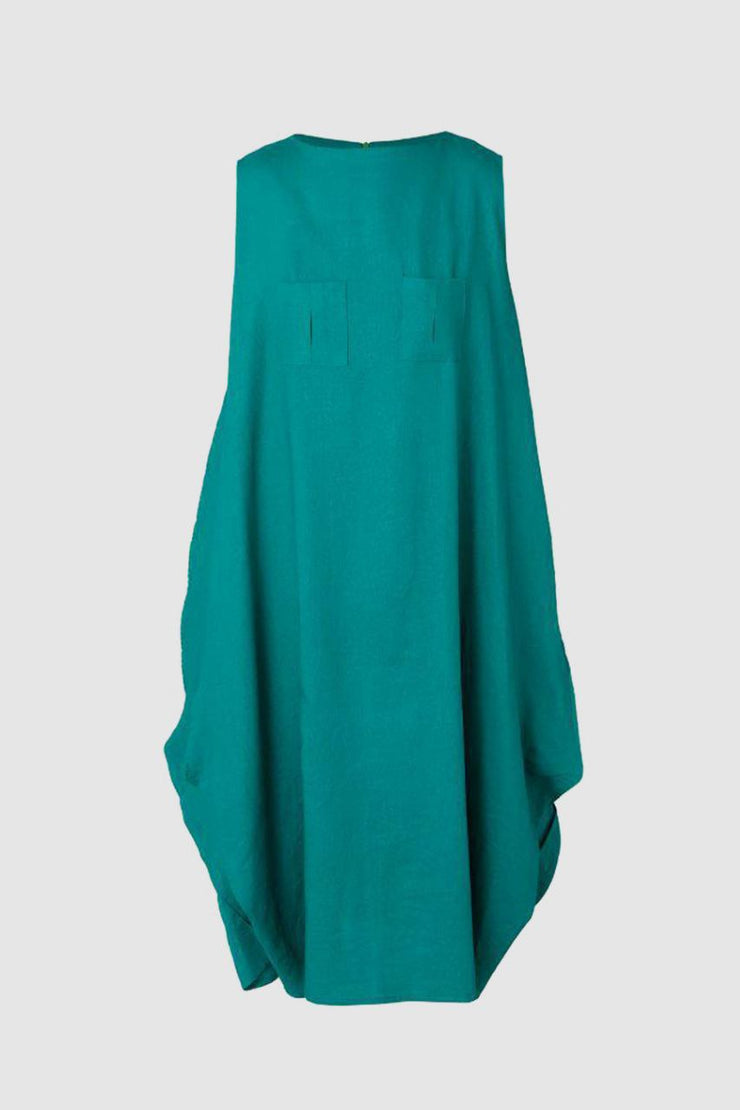 Green Diamond Linen Dress