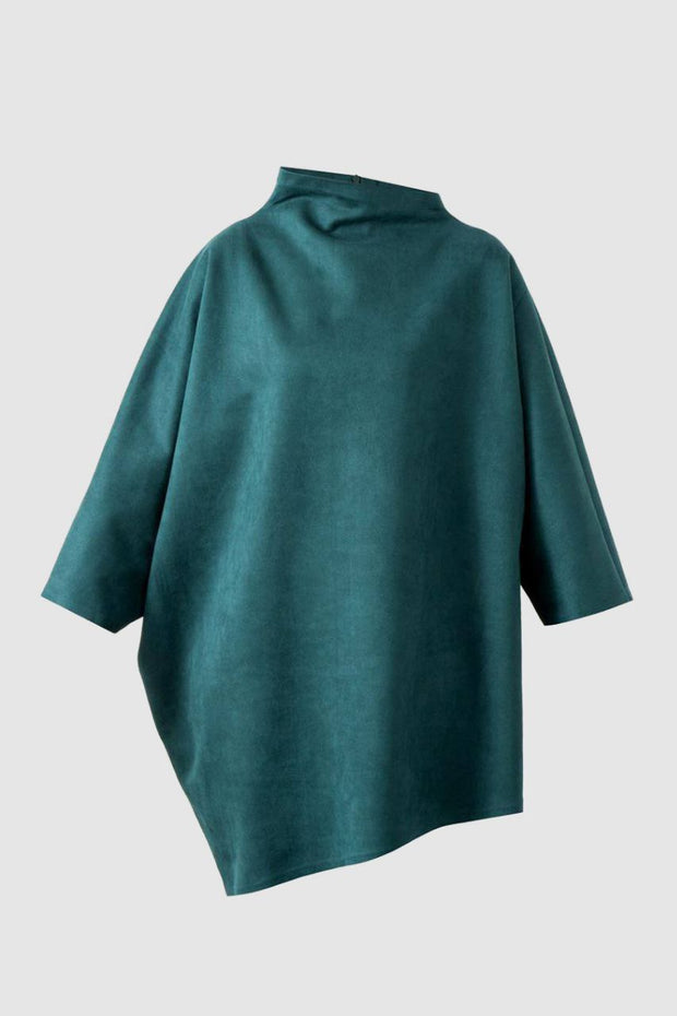 Green Suede Asymmetrical Dress