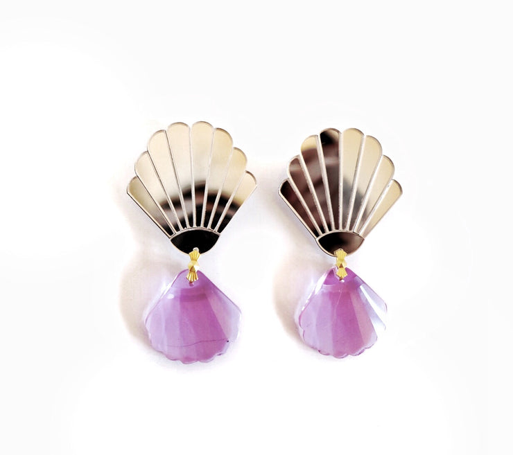 Shell Purple Earrings