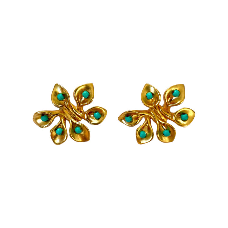 Gold Turquoise Earring