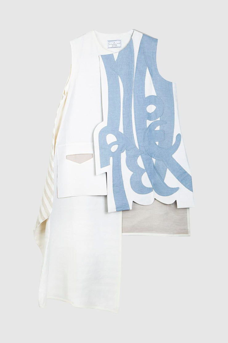 Light Blue Typography Vest