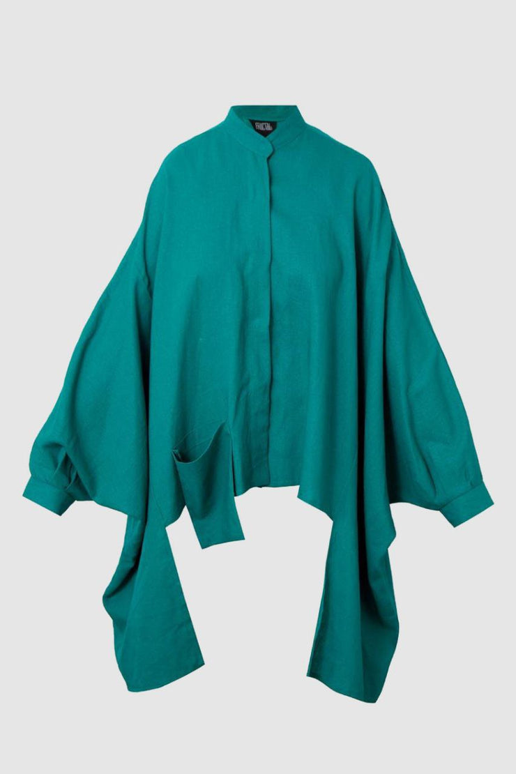 Green Kimono Sleeve Blouse