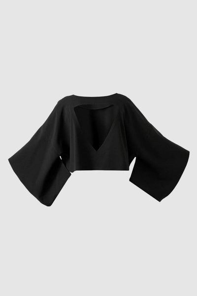 Black Two Pockets Blouse