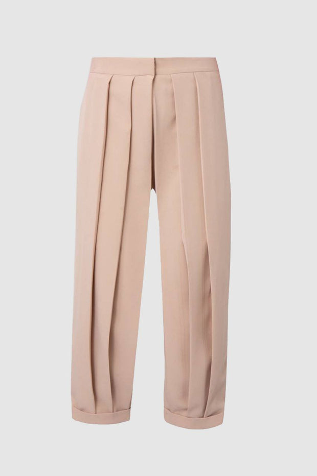 Super Pleated Cream Trousers